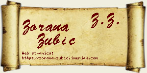 Zorana Zubić vizit kartica
